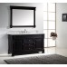 Huntshire 60" Single Bathroom Vanity in Dark Walnut with Marble Top and Square Sink with Mirror - B07D3YPM68
